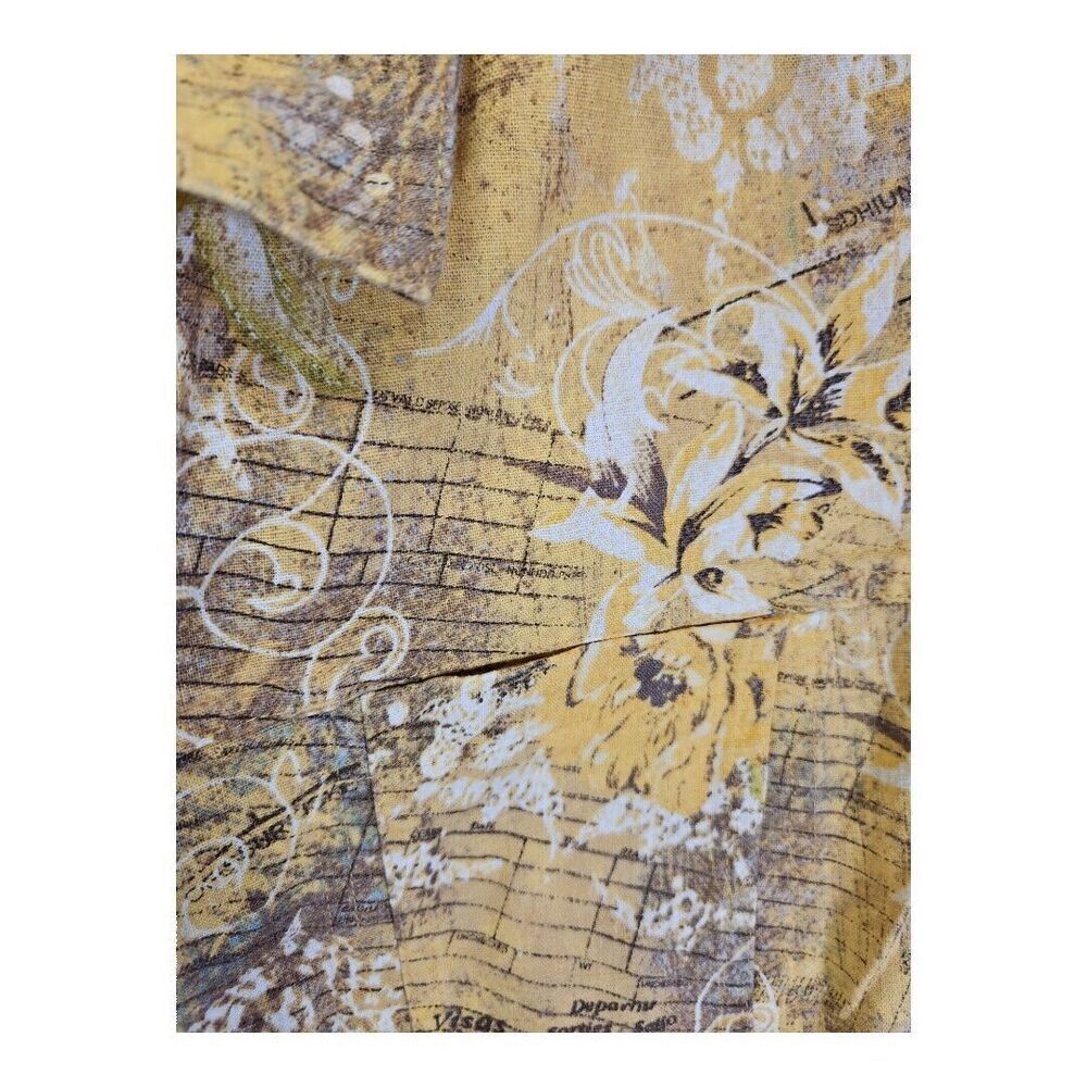 Christopher & Banks Linen Blend Yellow Floral Jean Style Jacket Size S - Picture 8 of 10